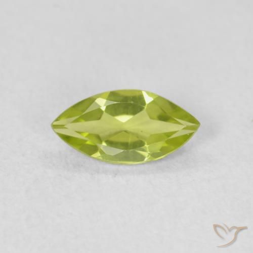 0.57ct Натуральный Ярко-зеленый Перидот, Маркиза, VVS-VS