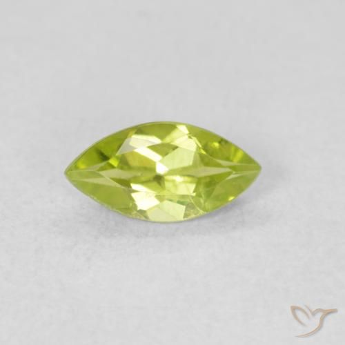 0.55ct Натуральный Ярко-зеленый Перидот, Маркиза, Чистота VS