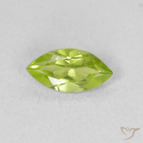 0.60ct Натуральный Ярко-зеленый Перидот, Маркиза, Чистота VS
