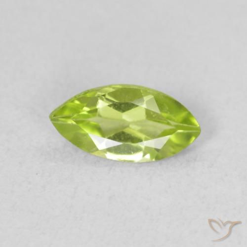 0.51ct Натуральный Средний зеленый Перидот, Маркиза, Чистота VS
