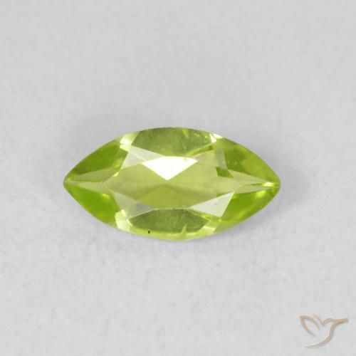 0.57ct Натуральный Ярко-зеленый Перидот, Маркиза, Чистота VS