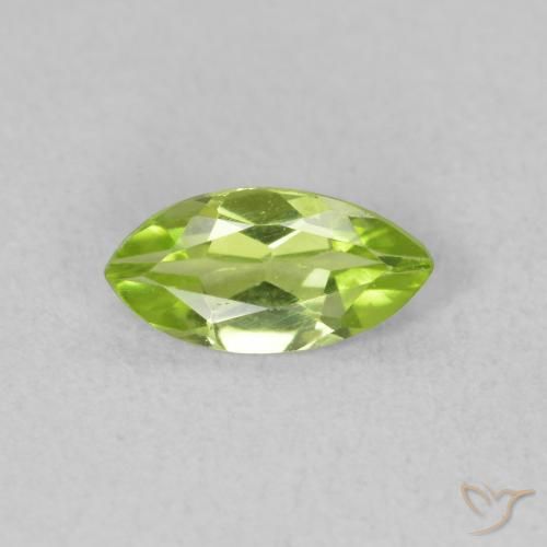 0.59ct Натуральный Ярко-зеленый Перидот, Маркиза, VVS-VS