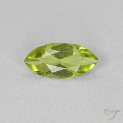 0.46ct Натуральный Средний зеленый Перидот, Маркиза, VVS-VS