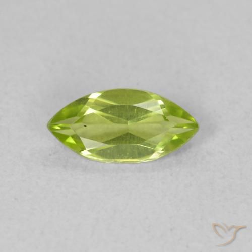 0.58ct Натуральный Средний зеленый Перидот, Маркиза, VVS-VS