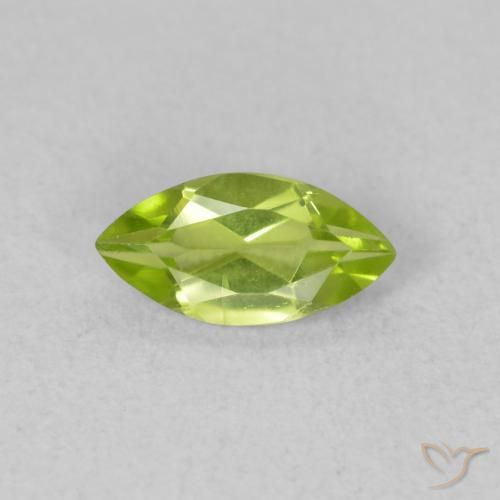 0.61ct Натуральный Ярко-зеленый Перидот, Маркиза, VVS-VS