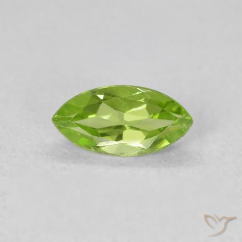 0.65ct Натуральный Ярко-зеленый Перидот, Маркиза, Чистота VS