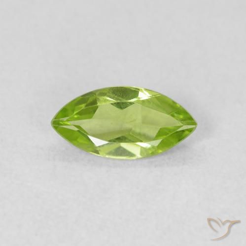 0.56ct Натуральный Ярко-зеленый Перидот, Маркиза, Чистота VS