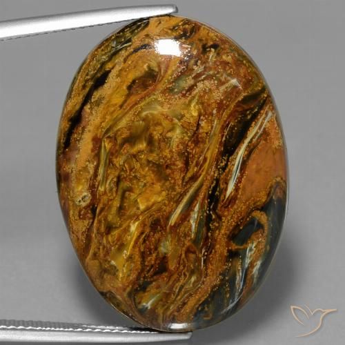 34.44ct Натуральный Многоцветный Питерсайт, Овал, Непрозрачный