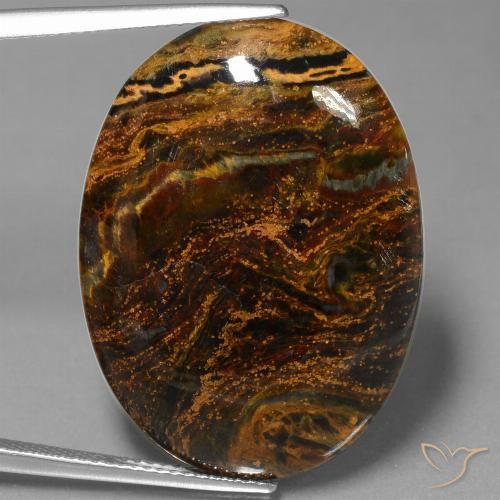21.92ct Натуральный Многоцветный Питерсайт, Овал, Непрозрачный