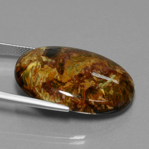 37.98 карата, натуральный Многоцветный Питерсайт, Огранка Овал, Непрозрачный