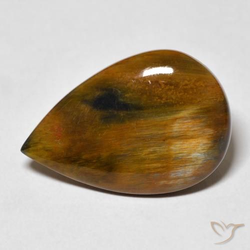 8.35ct Натуральный Имбирный пряник коричневый Питерсайт, Форма груши, Непрозрачный