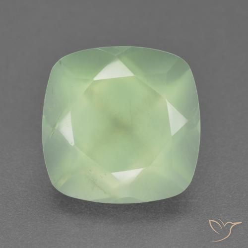 6.93ct Натуральный Светло-зеленый пренит, Подушка, Полупрозрачный