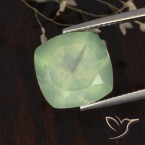 6.75 карата, натуральный Light Yellow Green  пренит, Подушка, Полупрозрачный