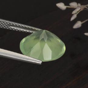 5.61 карата, натуральный Зеленый пренит, Огранка Круг, Полупрозрачный