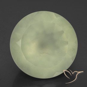 9.06ct Натуральный Olive Green  пренит, Круглый, Полупрозрачный
