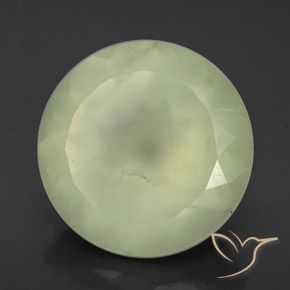 9.06 карата, натуральный Olive Green  пренит, Круглый, Полупрозрачный