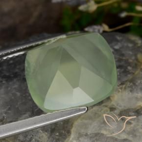 6.97 карата, натуральный Pale Pear Green  пренит, Подушка, Полупрозрачный
