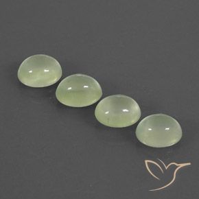 10.17ctw Натуральный Light Green  пренит, Овал, Полупрозрачный