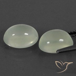 5.18 карата, натуральный Olive Green  пренит, Овал, Полупрозрачный