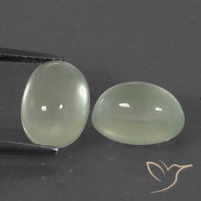 5.25 карата, натуральный Olive Green  пренит, Овал, Полупрозрачный