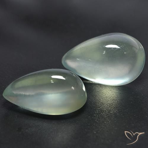 6.55 карата, натуральный Light Yellow Green  пренит, Форма груши, Прозрачный