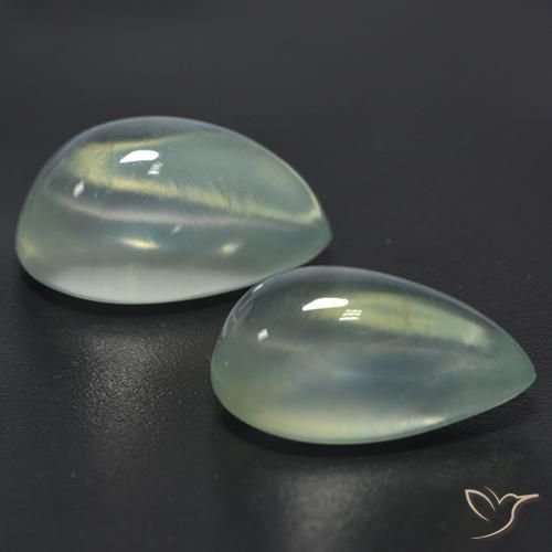 6.55 карата, натуральный Light Yellow Green  пренит, Форма груши, Прозрачный