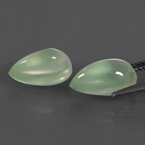  карата, натуральный Зеленый пренит, Форма груши, Прозрачный