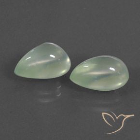 5.93ctw Натуральный Light Pear Green  пренит, Форма груши, Прозрачный
