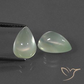 5.93 карата, натуральный Light Pear Green  пренит, Форма груши, Прозрачный