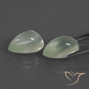 5.93 карата, натуральный Light Pear Green  пренит, Форма груши, Прозрачный