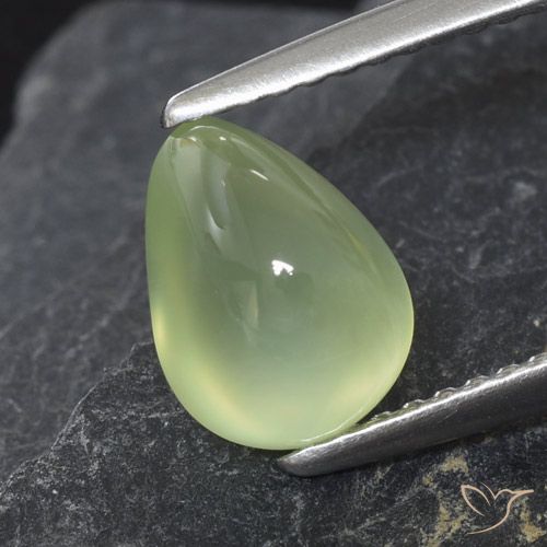 2.52ct Натуральный Yellow Green  пренит, Форма груши, Прозрачный