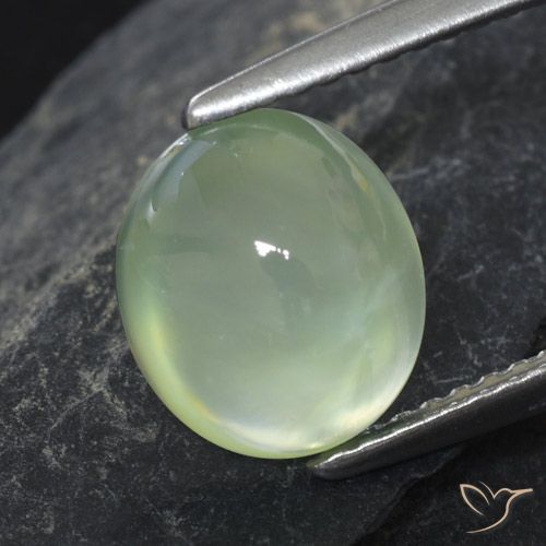 2.68ct Натуральный Очень светлый шалфейный зеленый пренит, Овал, Прозрачный