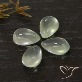 9.91 карата, натуральный Light Green  пренит, Форма груши, Прозрачный
