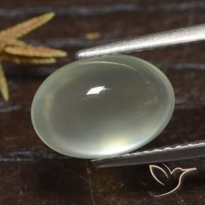 3.18 карата, натуральный Olive Green  пренит, Овал, Прозрачный