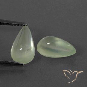 6.20ctw Натуральный Pale Yellowish Green    пренит, Форма груши, Полупрозрачный