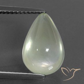 3.98ct Натуральный Warm Green     пренит, Форма груши, Полупрозрачный
