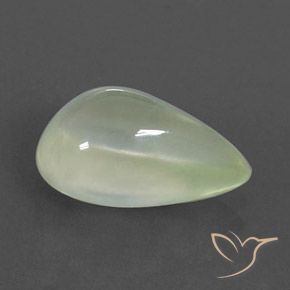 3.98 карата, натуральный Warm Green     пренит, Форма груши, Полупрозрачный