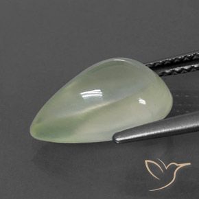 3.98 карата, натуральный Warm Green     пренит, Форма груши, Полупрозрачный