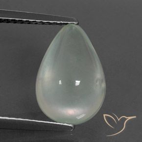 3.61ct Натуральный Light Green  пренит, Форма груши, Полупрозрачный