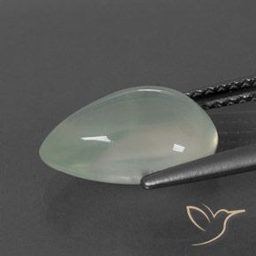 3.61 карата, натуральный Light Green  пренит, Форма груши, Полупрозрачный