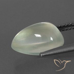 4.40 карата, натуральный Light Green  пренит, Форма груши, Полупрозрачный