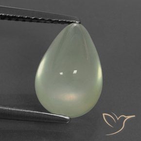 4.26ct Натуральный Olive Green  пренит, Форма груши, Полупрозрачный