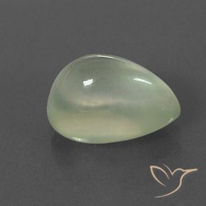 4.26 карата, натуральный Olive Green  пренит, Форма груши, Полупрозрачный