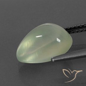 4.26 карата, натуральный Olive Green  пренит, Форма груши, Полупрозрачный
