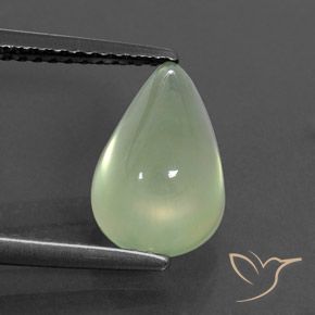 3.32ct Натуральный Pale Green  пренит, Форма груши, Полупрозрачный
