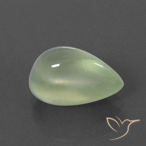3.32 карата, натуральный Pale Green  пренит, Форма груши, Полупрозрачный