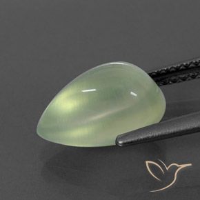 3.32 карата, натуральный Pale Green  пренит, Форма груши, Полупрозрачный