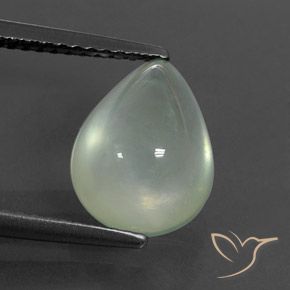 3.48ct Натуральный Светло-зеленый пренит, Форма груши, Полупрозрачный