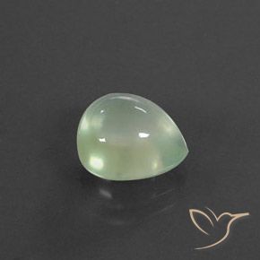 3.51 карата, натуральный Pale Yellowish Green    пренит, Форма груши, Полупрозрачный