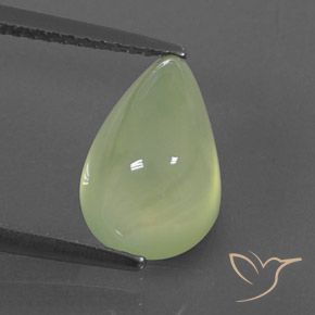 4.35ct Натуральный Pale Pear Green  пренит, Форма груши, Полупрозрачный